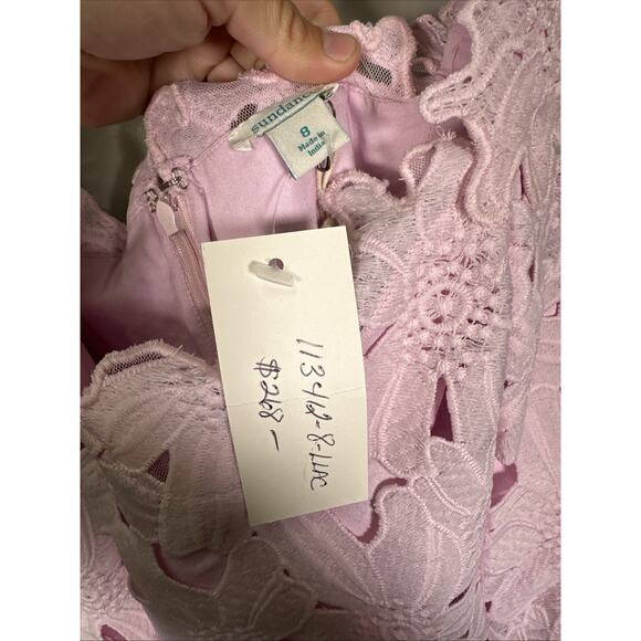 Sundance Sevilla Maxi Dress 8 Lilac Intricate Cut Out Lace Floral Wedding Preppy - Picture 4 of 7